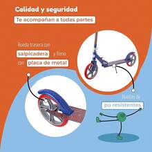 DEPORTES GUEVARA Kinene |   Scooter Patin del Diablo para Jovenes y Adultos, Patín del Diablo con Manubrio Ajustable, 2 Ruedas - Rojo y Azul - Ver 5
