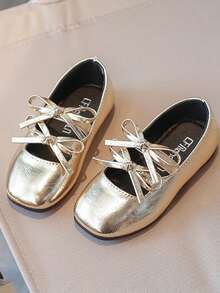 2026 Popular Girls' Princess Shoes, Spring/Summer/Autumn Children's Shoes, Girls' Casual Mary Jane Flat Shoes, Student Dance/Performance/Ballet Shoes, Back To School Girls' Casual Shoes Suitable For Toddlers & Little Kids, Recommend Ordering One Size Up For Wide Or Feet - Gold - View 3