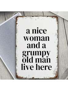 1 Pezzo Targa Decorativa Metallica Senza Cornice 'a Nice Woman', Adatta Per Il Soggiorno, 11,81 * 7,87 Pollici - Bianco e nero - Visualizzare 10