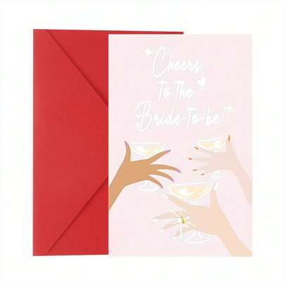 Cartão de chá de panela fofo, cartão de noivado engraçado para ela, cartão de parabéns pelo casamento, brindes à futura noiva, 5 x 7 pol., envelopes incluídos