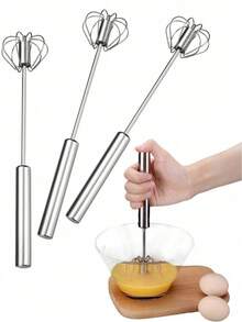 Batidor de huevos semiautomático, batidor de crema, batidor de huevos para el hogar, agitador y agitador rotativo, utensilios de cocina, agitador de mano, adecuado para revolver, mezclar y cocinar