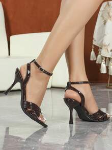 Giày cao gót mũi nhọn bằng da màu đỏ tía dành cho nữ, kiểu dáng thanh lịch tối giản, phù hợp cho mọi trang phục mùa xuân hè. - Màu Đỏ Sâu - Xem 3