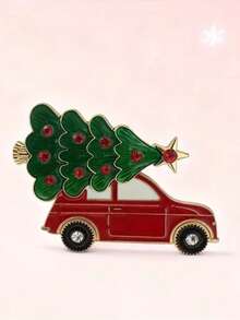 1 Stück Cartoon Weihnachtsbaum Brosche, elegantes Dekorationsgeschenk für Frauen, Schalclip