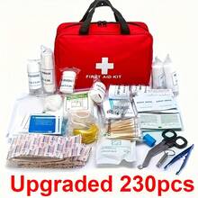 210pcs Portable First Aid Kit, Designed For Home Emergency Care. Suitable For Car, Office, Sports, Home, School And Travel Emergency Pack