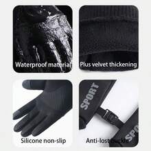 1 Pair Touchscreen Gloves, Warm Thermal Lined, Windproof, Water-Resistant For Men & Women, Suitable For Cycling, Driving, Motorcycle, Outdoor In Winter