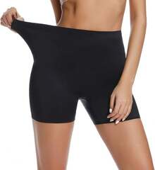 UIV@SH Pantalones Cortos sin Costura Invisible para Mujer,Shorts Tipo Boxer,Calzon Debajo de los Vestido,Short Faja para Mujer Invisible - Negro - Ver 3