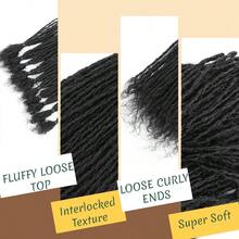 D8-12 Inch Sister Locs Human Hair Handmade Interlock Locs Curly Tips Sister Locs Real Human Hair Microlocs Extensions Permanent Dreadlock Extensions Natural Soft Looking 0.2cm10 Inch-10 Strands - 1B02cm - View 3