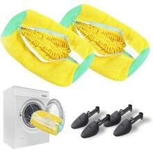 4Pcs Shoe Wash Bag Shoe Cleaning Bag Portable Reusable Shoe Bag For Washing Machine Shoes Laundry With Zipper Shoes Laundry Sneakers Running Suitable For Shoe Bags Yellow