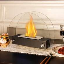Black Tabletop Fireplace 35cm Portable Tabletop Fireplace Clean Burning Bio Ethanol Ventless Fireplace For Patio Parties Events - Black - View 4