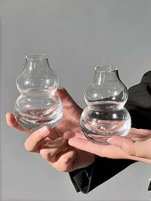 1 pieza Taza de vidrio con forma de calabaza, taza para té/infusión fría, taza de vidrio transparente para infusión fría de té, vino de frutas, taza de vidrio, vaso, vaso de balancín - transparente - Ver 6