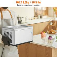 Máquina para hacer rollos de helado frito , sartén para helado frito de 19,3" x 14,9", máquina para hacer helados enrollados de acero inoxidable con compresor y 2 raspadores, para hacer helado, yogur helado y rollos de helado - 19,3" x 14,9" - Ver 5