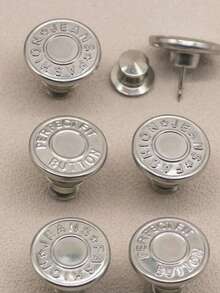 5 /10 Nail-Free Detachable Jeans Button Replacement Set For Valentine's Day, Wedding, Birthday, Buttons, Sewing, Sewing Supplies, Sewing Accessories, Craft Supplies, DIY, Adult Handicrafts, Metal Waist-Cinching Nail-Free Buttons, Adjustable Waistline To Change Size, I-Shaped Buttons - Multicolor - View 1