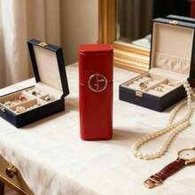 Bolso cilíndrico de metal rojo retro de lujo ligero de ARMANI - Rosa Roja - Ver 6