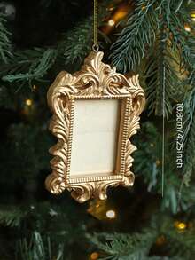 1 pieza Mini marcos de fotos dorados, pequeños marcos de fotos vintage antiguos con vidrio, pequeño marco de fotos para decoración del hogar, hotel, árbol, adornos navideños, decoración de mesa, exhibición de joyería, accesorios para fotografía