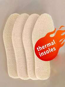 32°C Thermal Insoles, Specially Designed For Winter Running, Walking, And Boots With Thickened Cushioning, Soft Cream-Colored Insole - Unisex - Ideal Winter Gift (Christmas, Valentine'S Day, Birthday), Comfortable And Breathable, Plush Design, A Must-Have For Outdoor Sports Enthusiasts