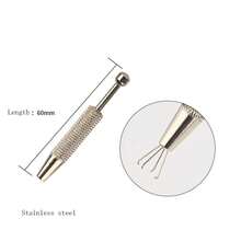 1Pc Soporte de Perla Pequeña de Acero Quirúrgico Profesional Tipo Jeringa de Empuje Cuádruple, Herramienta de Perforación Corporal - S3-1 pieza - Ver 2