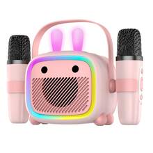ODAPTO Máquina de karaoke para niños, altavoz Bluetooth portátil mini con 2 micrófonos inalámbricos y luces LED, juguetes para niños, regalos ideales para fiestas de cumpleaños y en el hogar para niñas y niños - Multicolor - Ver 11