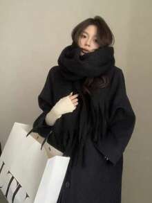 1 pieza Bufanda, cálida y versátil chal de cuello, cuello cálido y esponjoso, unisex, unicolor, otoño/invierno - Multicolor - Ver 2