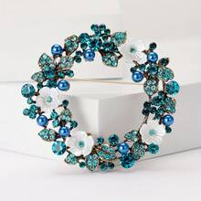 Colorful Zinc Alloy Plum Blossom Brooch, Inlaid With Colored Stones, Elegant Floral Design Fashion Accessory, Perfect Gift For Friends, Flower Ornament - MM-BR-4225-MX - Xem 9