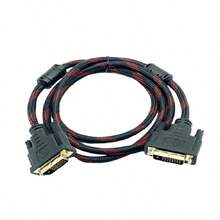 1 DVI to VGA Cable with Network Support VGA to DVI Cable 24+5 Dual-Direction Reversible High-Definition Video Adapter Cable - Negro y rojo - Ver 5