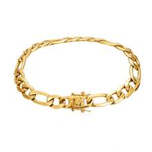 8mm Stainless Steel 1:3 NK Link Chains Necklaces 18K Gold-Plated For  Unisex Hip Hop Bracelet Bling Iced Out Rapper Jewelry Gift - Golden - 查看 3