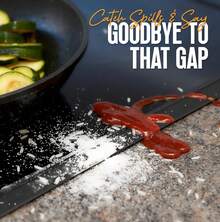 2pcs Stove Counter Gap Cover,21 Inch Silicone Stove Gap Filler Strip Heat Resistant Cooktop Space Guard Anti-Slip Non-Tacky Easy Clean - 黑色 - 查看 7