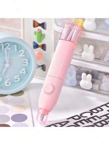 1支装，卡通宇航员电动橡皮擦，蓝色自动笔式电动橡皮擦，教室美术学生素描专用无痕橡皮擦，适用于家庭、成人、办公室、教室铅笔书写用品，圣诞节和万圣节文具礼物[不含电池]