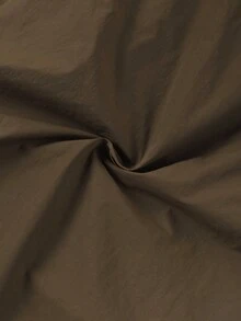 大码女式春季无袖背心外套，带帽拉链，隐藏式口袋，可调节下摆，轻盈梭织面料，百搭户外时尚单品 - 咖啡棕 - 查看 9