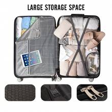 Todeco Travel Suitcases, Large 78cm Suitcase, Travel Trolley, Rigid And Lightweight ABS + PC Travel Suitcase With Telescopic Handle, 4 Double Wheels, 78 X 51 X 28 Cm, Durable, Travel Luggage - Black - View 2