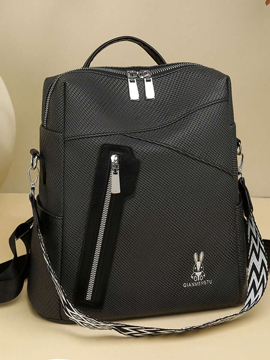 Fashionable Women's 3-In-1 Backpack For Travel, Office, Commute - Large Capacity, Laptop Compartment, Street Style - Black - View 1