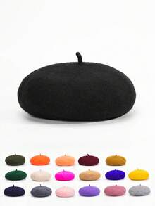 1pc Y2K Style Acrylic Plain Knitted Beanie Hat, Outdoor Cold Weather Casual Warm Cap For Daily Commute Halloween Fall Outfit - Light Board - View 20