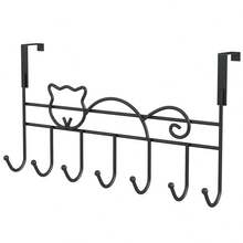 Kit Of 7 Cat Door Hook Holders, Multipurpose Organizer For Bedroom/Bathroom/Kitchen - Space With Style - màu đen - Xem 9
