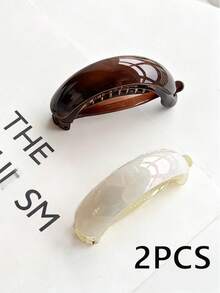 6pcs/3pcs/1pc Set Women Fashion Elegant Acetate Fiber Banana Hair Clips, Simple Ponytail Clips, Twist Clips, Horizontal Clips, Suitable For Party, Daily Wear, Holiday Gifts, Head Accessories, Hair Accessories For Women - Multicolor - View 13