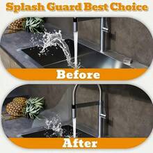 2-Pack Clear Splash Guards – Heavy-Duty Transparent Splash Strips For Bathtubs And Sinks, Curved Design Fits Showers, Tubs & Wash Basins, Tool-Free Adhesive Installation, Enhances Bathroom Cleanliness, Premium Durable Acrylic Material, Christmas Must-Have - 白色 - 查看 9