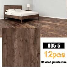 12/24片哑光表面乙烯基自粘防水防滑木纹地板贴纸，适用于客厅、卧室、厨房、地板和墙面翻新，DIY地板和墙面装饰 - 彩色 - 查看 18