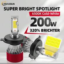 2 件 200W 超亮 LED 汽车前灯 - 6000K 白色 Canbus 无错误，远光/近光带冷却风扇，即插即用 H1/H4/H7/H11/H13/9005/9006/9007（兼容卡车、SUV） - 紅色 - 查看 9
