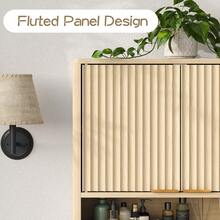 Furniouse Wall-Mounted Storage Cabinet For Toilet, Bathroom Vanity, Wooden Medicine Cabinet Organizer, Kitchen Wall Cabinet With Double Doors And Open Shelving. Space-Saving Design For Easy Assembly, Suitable For Bathrooms, Kitchens, And Hotels - Màu Khaki - Xem 7