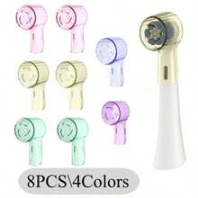 2-8 piezas Cubiertas protectoras antipolvo y coloridas para cepillos de dientes, compatibles con cabezales de repuesto de cepillos de dientes eléctricos de la serie IO. Estuche de almacenamiento higiénico y organizador de baño, accesorio esencial para viajes. - Multicolor - Ver 17