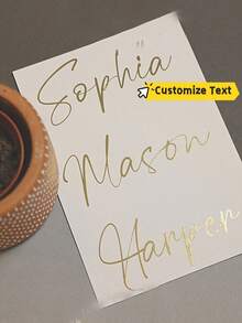Customized Glitter Name & Word Stickers, Personalized Name Label Stickers, 3-6 Inch Labels, Name Stickers, Custom Stickers, Name Stickers, Date Stickers, DIY Gifts, Handmade, Handwritten, Wedding Stickers, Gift Stickers - Multicolor - View 1