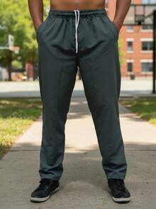 Men's Adjustable Sports Tactel Pants With 3 Pockets - Grey - View 1