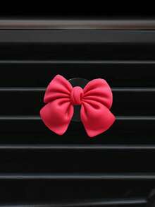 Bow Decor Car Air Vent Aromatherapy Diffuser (Comes With 2 Solid Osmanthus Fragrance Pads) - Red - View 2