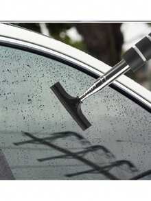 1pc Stainless Steel Retractable Car Rearview Mirror Wiper Blade, Car Window Glass Scraper, Defogging Cleaning Tool - Multicolor - View 5