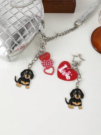 1pc Metal Alloy Sausage Dog Keychain Fashionable And Popular DIY Handmade Men's Handsome Car Keychain Pendant Christmas Men's Personality Handsome Animal Dog Handbag Backpack Pendant Accessories Acrylic Love Pet Dog Keychain Lover Mutual Jewelry Gift Family Friend Lover Mutual Christmas Love Gift Male Friend Birthday Gift