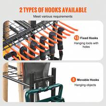 Garden Tool Organizer, 16 Slots With Hooks, Yard Tool Tower Rack With Wheels For Garage Organization And Storage, Hold Long-Handled Tool/Rake/Broom, Metal Tool Stand Holder For Shed, Outdoor - Black - View 3