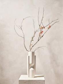 1 chiếc bình hoa cao hình học bằng nhựa, màu trắng, dùng trang trí nhà cửa/phòng khách/bàn. - Nhiều màu - Xem 8