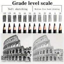 Zestaw 37 profesjonalnych ołówków do szkicowania, idealnych do malowania, cieniowania, szkicowania i blendowania, idealny prezent dla artystów, studentów, dzieci i początkujących