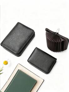 2025 Model Unisex Zipper Card Holder Wallet, Large Capacity Multi-Function Card Case - Multicolor - View 3