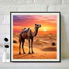 1pc Frameless 5D DIY Diamond Painting Kit, Camel Diamond Painting, Creative Art Project For Home Wall Decor, Holiday Party Decoration, Artistic Home & Office Decor, Vivid Wall Art, Handmade Gift For Friends, Birthday, Christmas, Thanksgiving