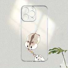 Estuche Transparente con Diseño Adorable de Hámster, Cortes Precisos y Protección Suave Antigolpes para iPhone 16/15/14/13/12/11Plus/Pro Max – Funda Elegante y Creativa Unisex de Alta Calidad - Transparente-729 - Ver 3