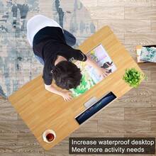 Computer Writing Desk Modern Ergonomic Arc Design Computer Desk PC Spacious Desktop Study Work Table For Home Office Wooden Color - Màu gỗ - Xem 4
